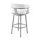 Armen Living Cohen 30" Bar Height Swivel Bar Stool in Silver Finish with White Faux Leather 721535761999 - alternate 6